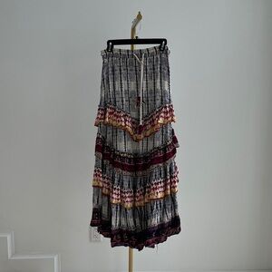 Bohemian Multi-Color Tiered Skirt